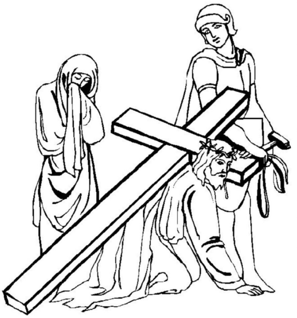 956x1024 Coloring Pages Of Jesus Carrying The Cross Fresh Jesus Carrying