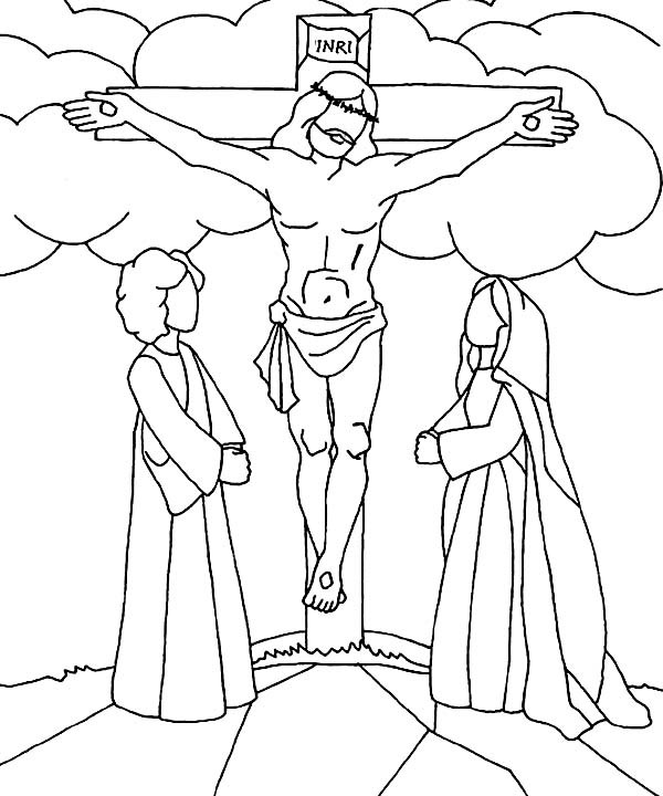 Good Friday Coloring Pages Jesus Christ Crucifixion Batch Coloring 600x720 Good Friday Coloring Pages Jesus Christ Crucifixion Batch Coloring