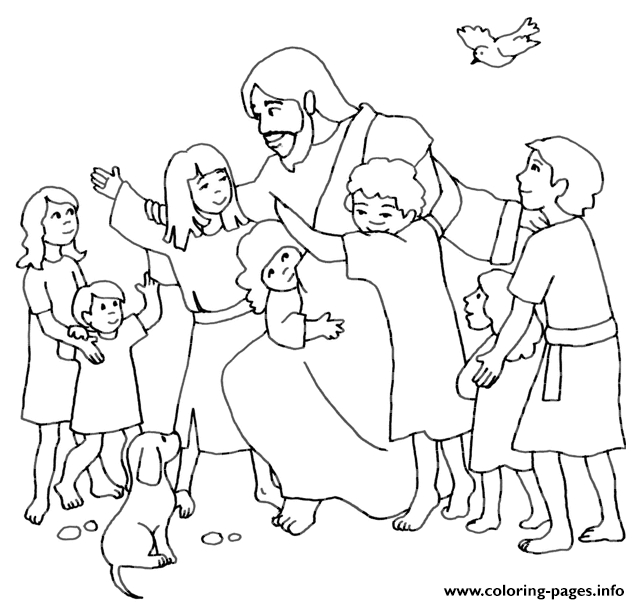 Jesus And Children Coloring Pages Printable 640x604 Jesus And Children Coloring Pages Printable