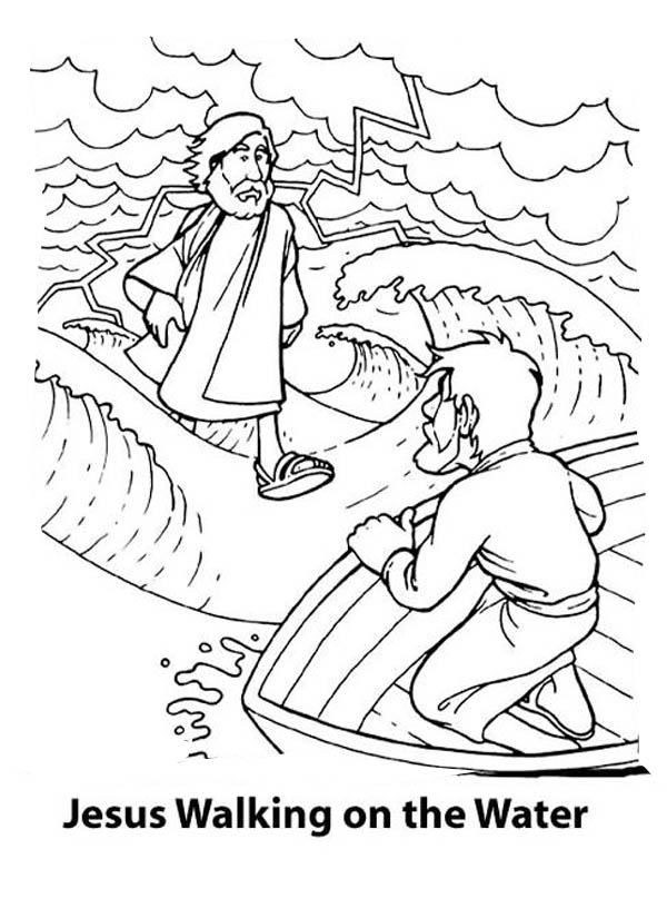 Can Walk On The Water Is Miracles Of Jesus Coloring Page 600x816 Can Walk On The Water Is Miracles Of Jesus Coloring Page