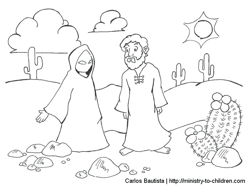 800x598 Jesus Coloring Pages For Kids Printable Temptation Of Coloring