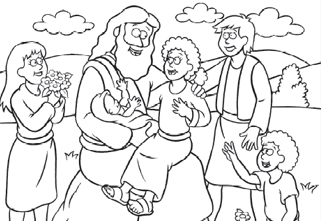 Free Coloring Page Jesus And The Children 321x221 Free Coloring Page Jesus And The Children