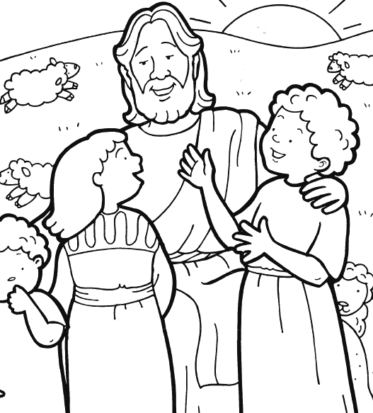 Sharing Jesus Coloring Page 527x583 Sharing Jesus Coloring Page