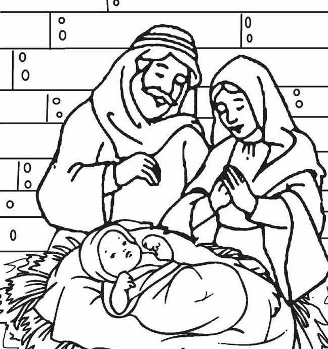 648x689 Baby Jesus Coloring Page Printable
