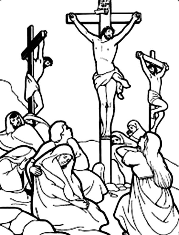 600x787 Crucifixion Coloring Pages Coloring Speaks Crucifixion Coloring