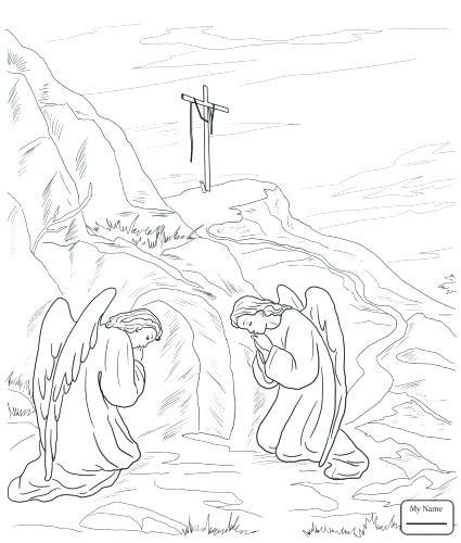 425x500 Crucifixion Coloring Pages Medium Size Of Resurrection Coloring