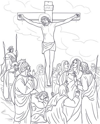 Jesus Died On The Cross Coloring Page