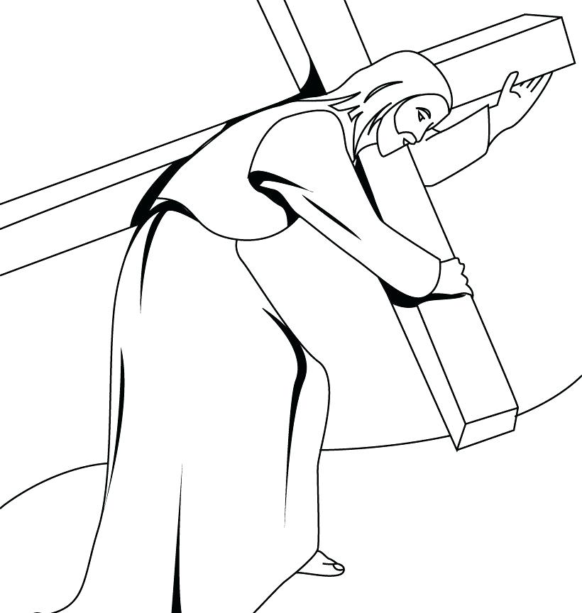 820x864 Jesus On The Cross Coloring Page Cross Color Pages Cross Coloring