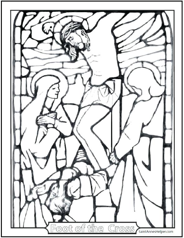 590x762 Jesus On The Cross Coloring Page Printable Coloring Page