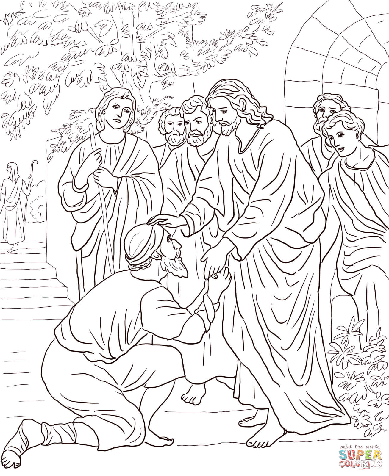 Marvelous Jesus Heals The Blind Man Coloring Page 1307x1600 Marvelous Jesus Heals The Blind Man Coloring Page