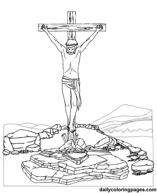 Jesus On Cross Coloring Page 540x664 Jesus On Cross Coloring Page