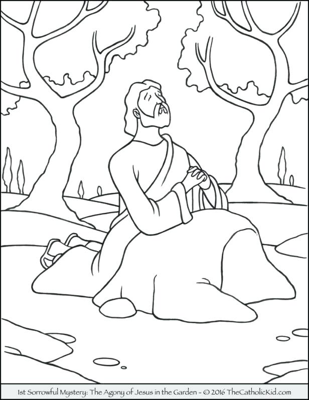 616x797 Jesus Praying In The Garden Of Gethsemane Coloring Page Click