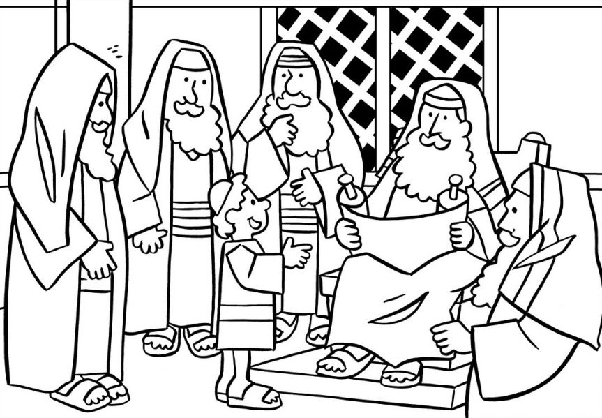 Jesus In The Temple Coloring Page Teaching 863x599 Jesus In The Temple Coloring Page Teaching
