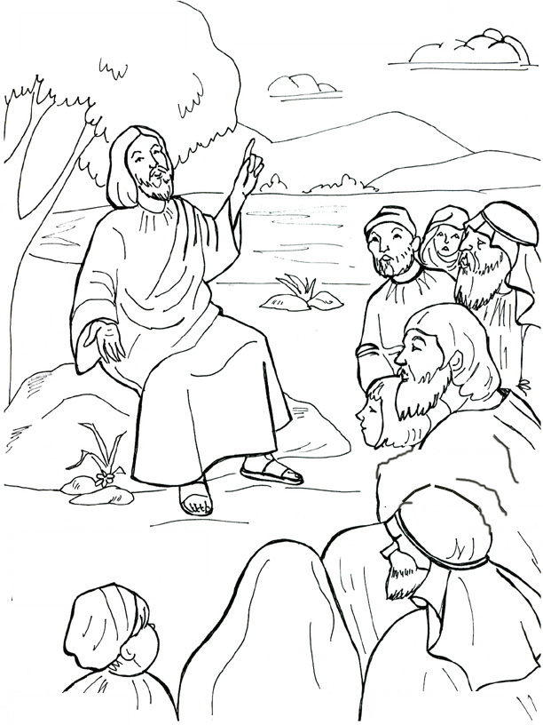 Jesus Sermon On The Mount Coloring Page 612x816 Jesus Sermon On The Mount Coloring Page