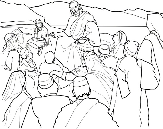 Sermon On The Mount Coloring Page 566x447 Sermon On The Mount Coloring Page