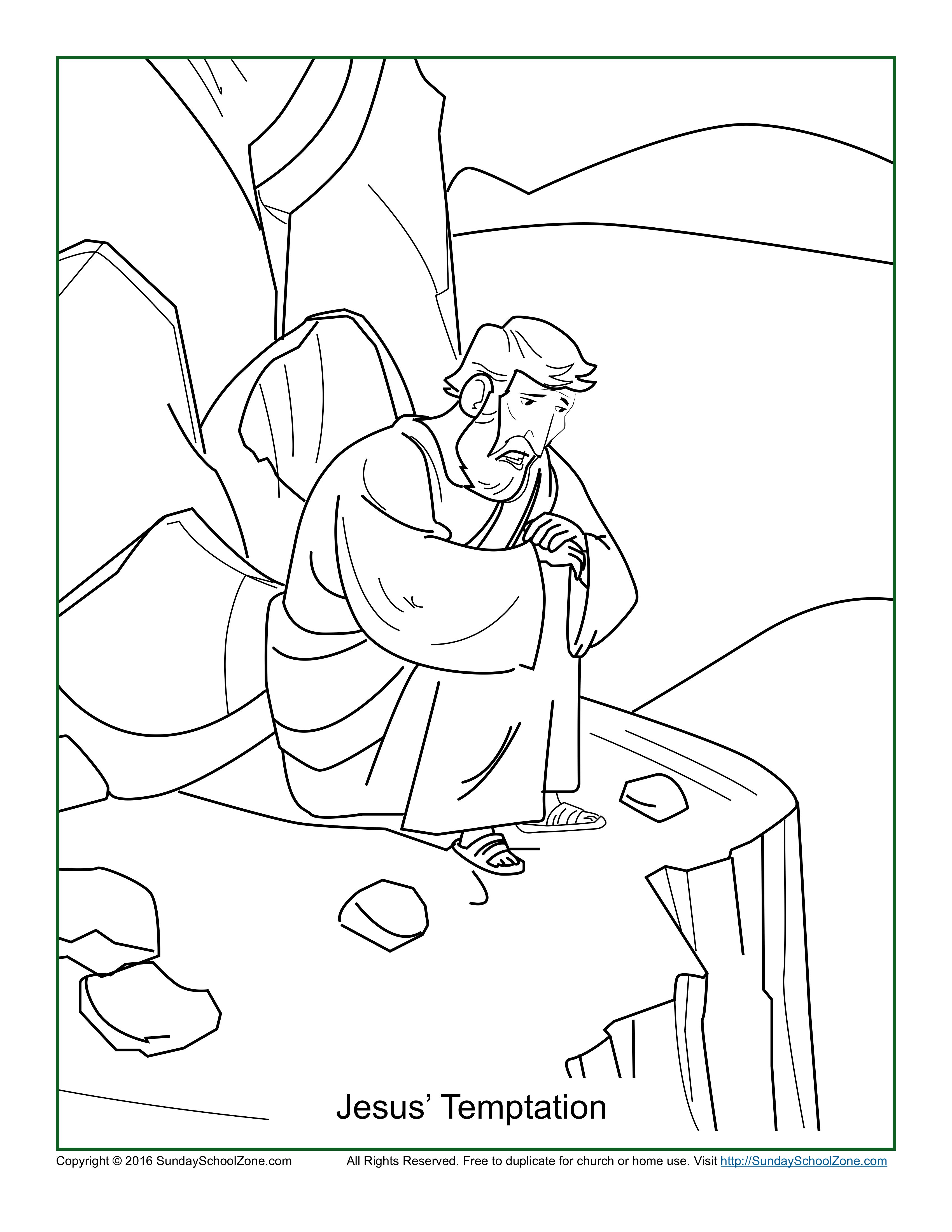 3400x4400 Jesus' Temptation Coloring Page Sunday School, Bible Activities