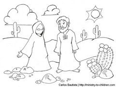 240x179 The Devil Tempting Jesus In The Desert Coloring Page.lso Has