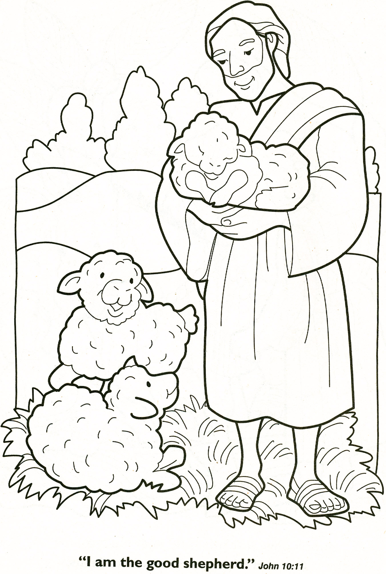 1351x2007 Good Shepherd And Lost Sheep Parable Coloring Pages
