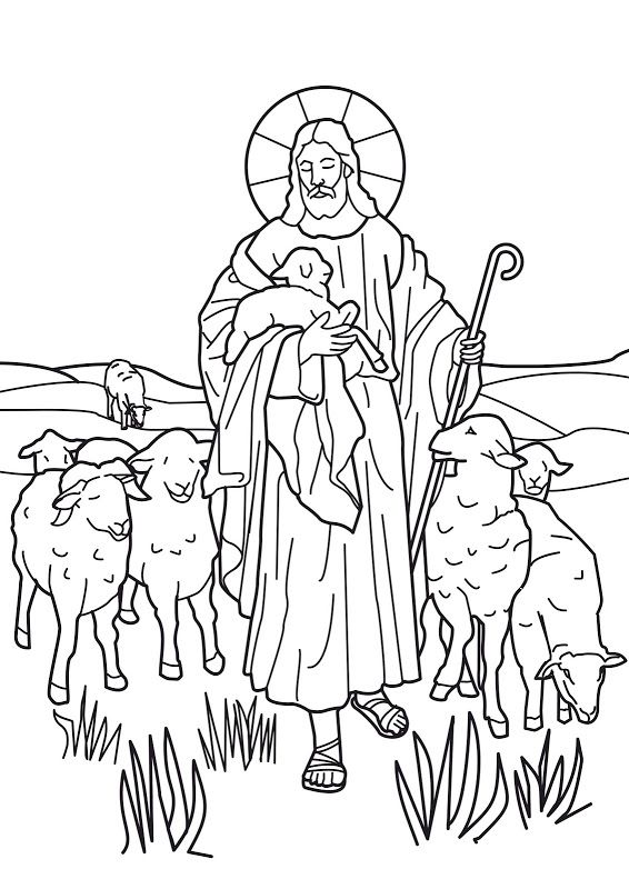 566x800 Jesus The Good Shepherd Coloring Pages Psr Sunday