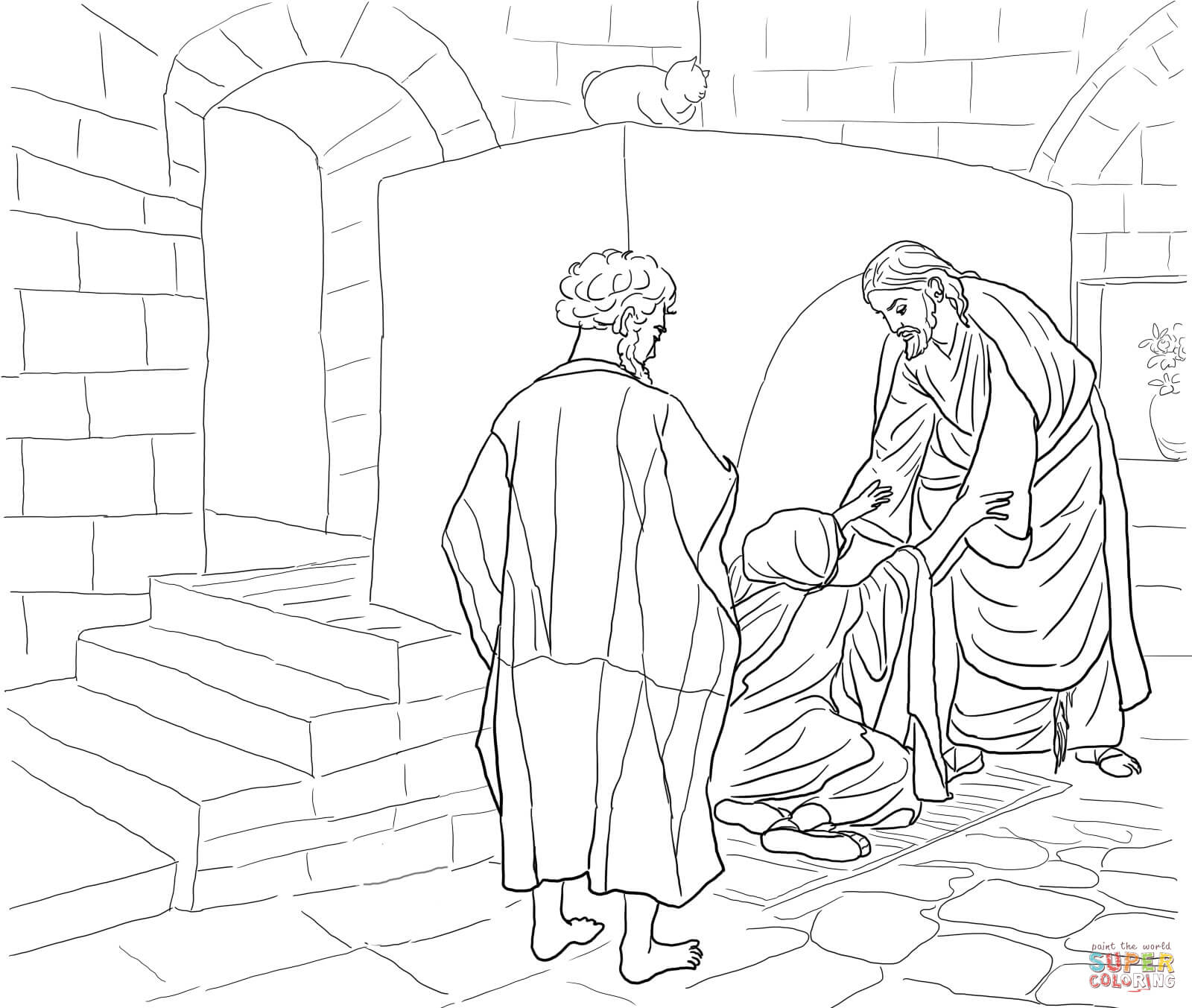 1600x1353 Jesus Walks On Water Coloring Page