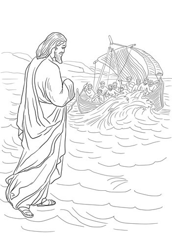 351x480 Jesus Walks On Water Coloring Sheets Awesome Jesus Calms A Storm