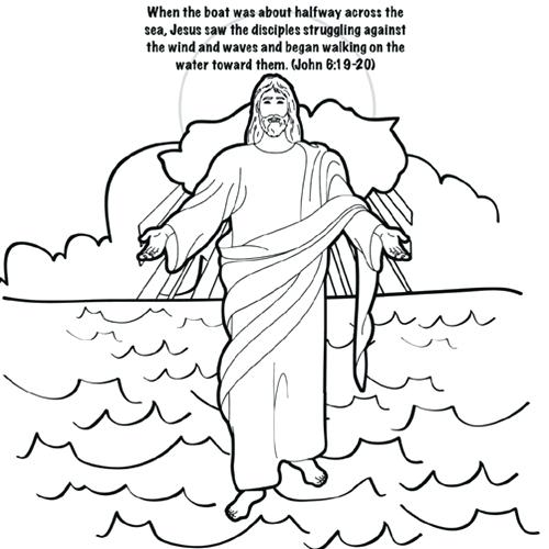 Jesus Walks On Water Coloring Page at GetColorings.com | Free printable ...