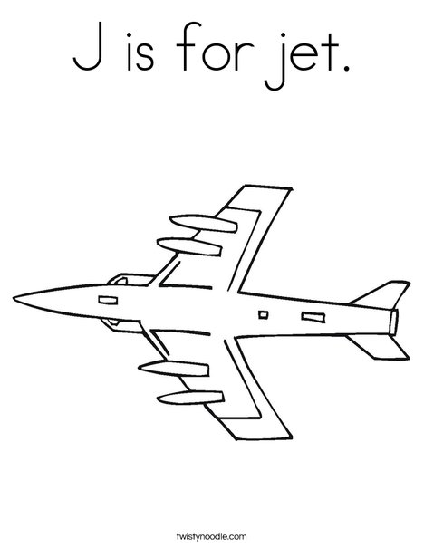 468x605 J Is For Jet Coloring Page