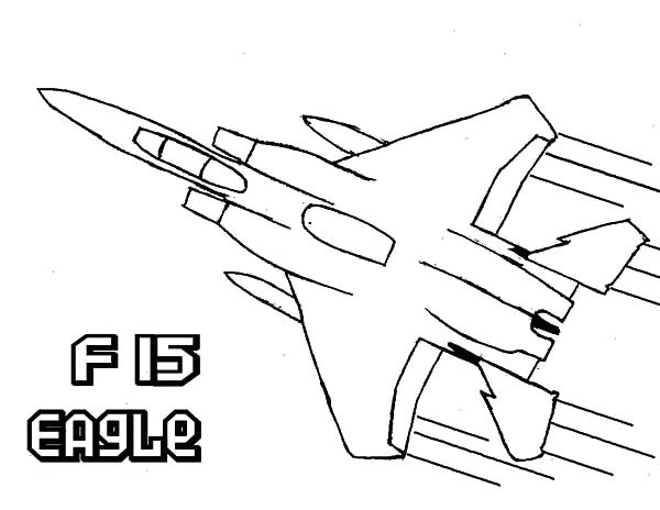 600x464 Fighter Jet Coloring Page