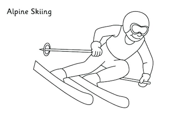 600x424 Skiing Coloring Pages Alpine Skiing Coloring Page Coloring Sky Jet