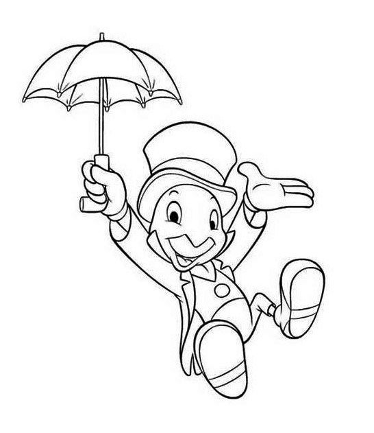 546x631 Jiminy Cricket Disney Mural Coloring Page Disney Coloring