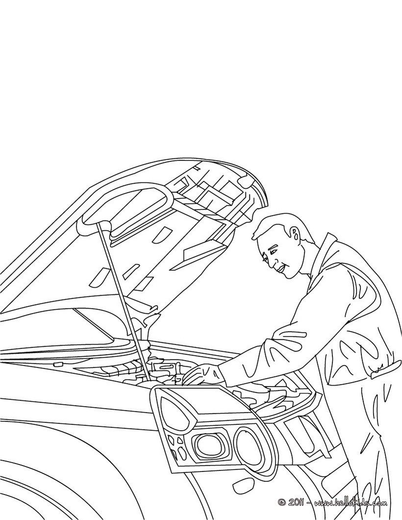 820x1060 Mechanic Job Coloring Page. Amazing Way For Kids To Discover Job