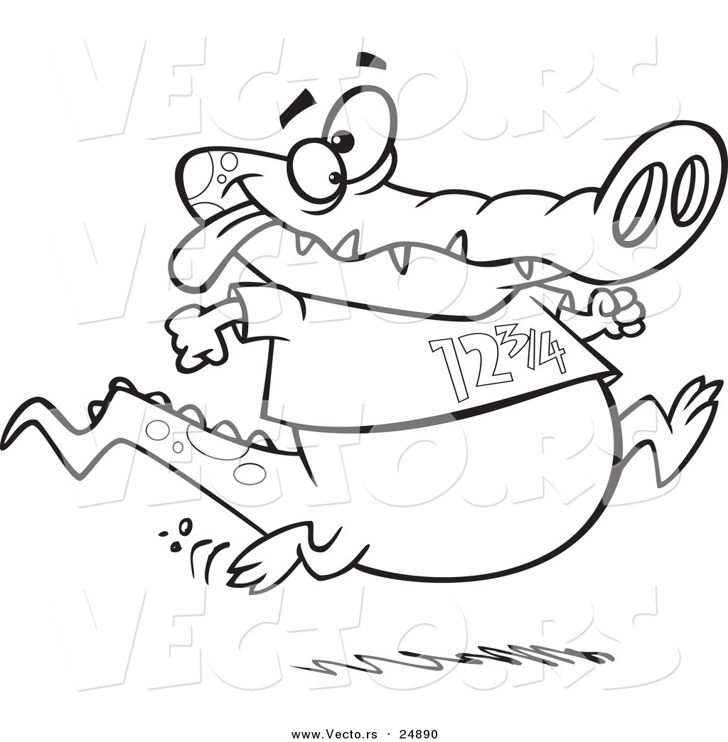 1024x1044 Vector Of A Cartoon Jogging Alligator