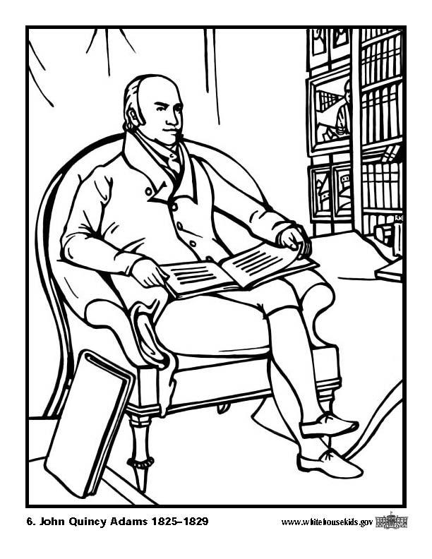 Coloring Page 06 John Quincy Adams 612x792 Coloring Page 06 John Quincy Adams