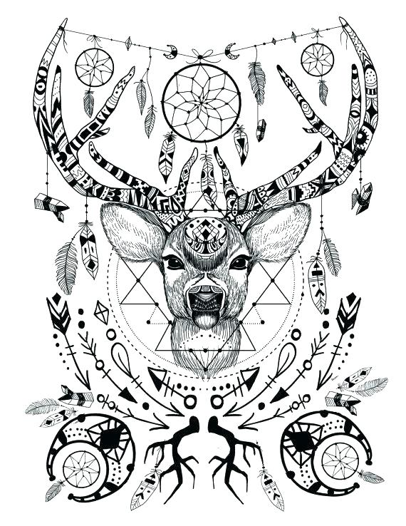 570x738 Deer Coloring Pages Coloring Pages For Adults To Print Gallery