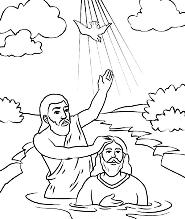 Holy Spirit Came Down In John The Baptist Coloring Page 600x711 Holy Spirit Came Down In John The Baptist Coloring Page