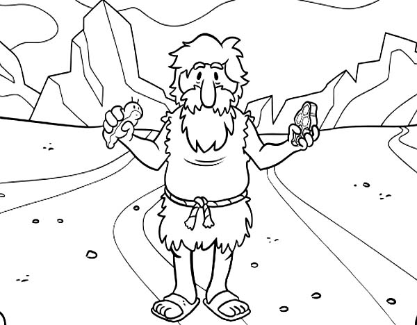 John The Baptist Holding Meat Coloring Page 600x468 John The Baptist Holding Meat Coloring Page