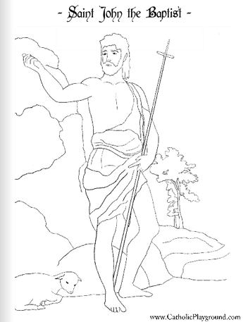 Saint John The Baptist Coloring Page June 24th Catholic Playground 352x457 Saint John The Baptist Coloring Page June 24th Catholic Playground