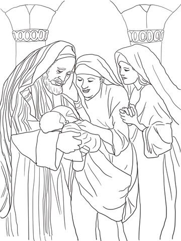 Zechariah, Elizabeth And Baby John The Baptist Coloring Page 360x480 Zechariah, Elizabeth And Baby John The Baptist Coloring Page