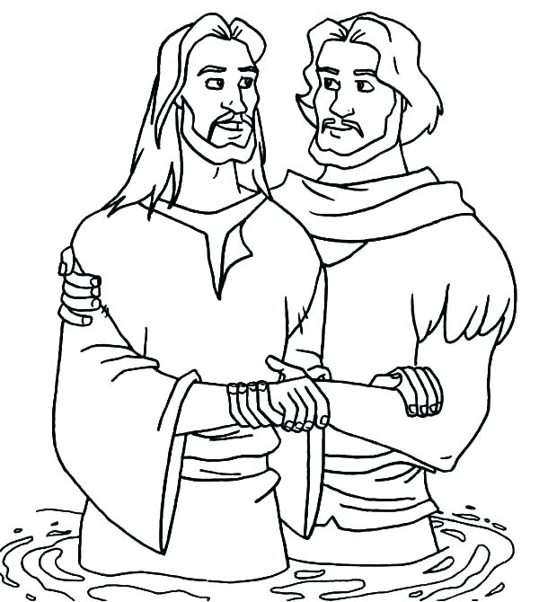600x670 Baptism Coloring Pages Free Free Baptism Coloring Page Free