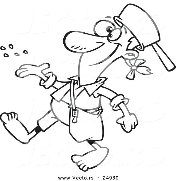 Johnny Appleseed Coloring Pages Vector Of A Cartoon Johnny Tossing 600x620 Johnny Appleseed Coloring Pages Vector Of A Cartoon Johnny Tossing