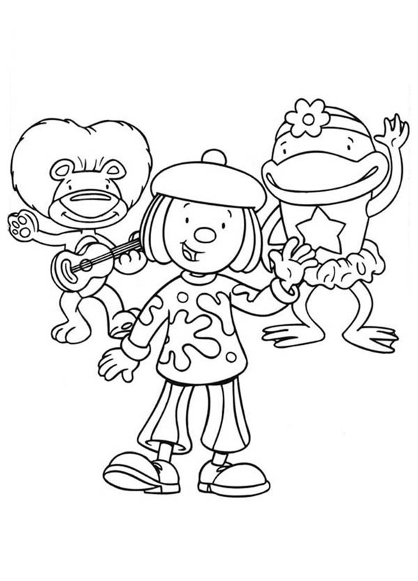 600x834 Jojo And Friends Singing Together In Jojo's Circus Coloring Page