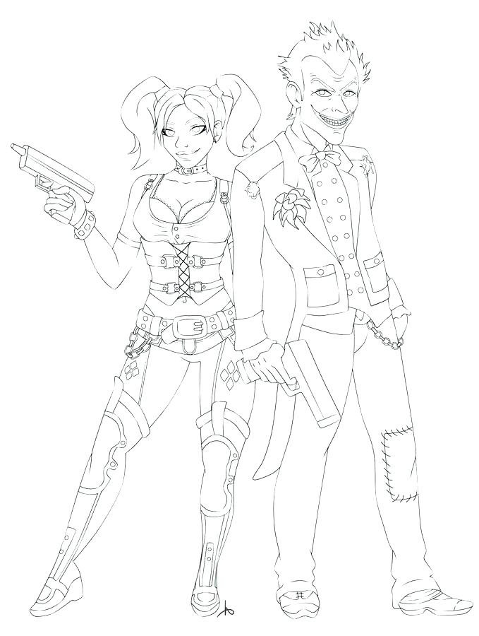 Joker And Harley Coloring Pages at GetColorings.com | Free printable ...