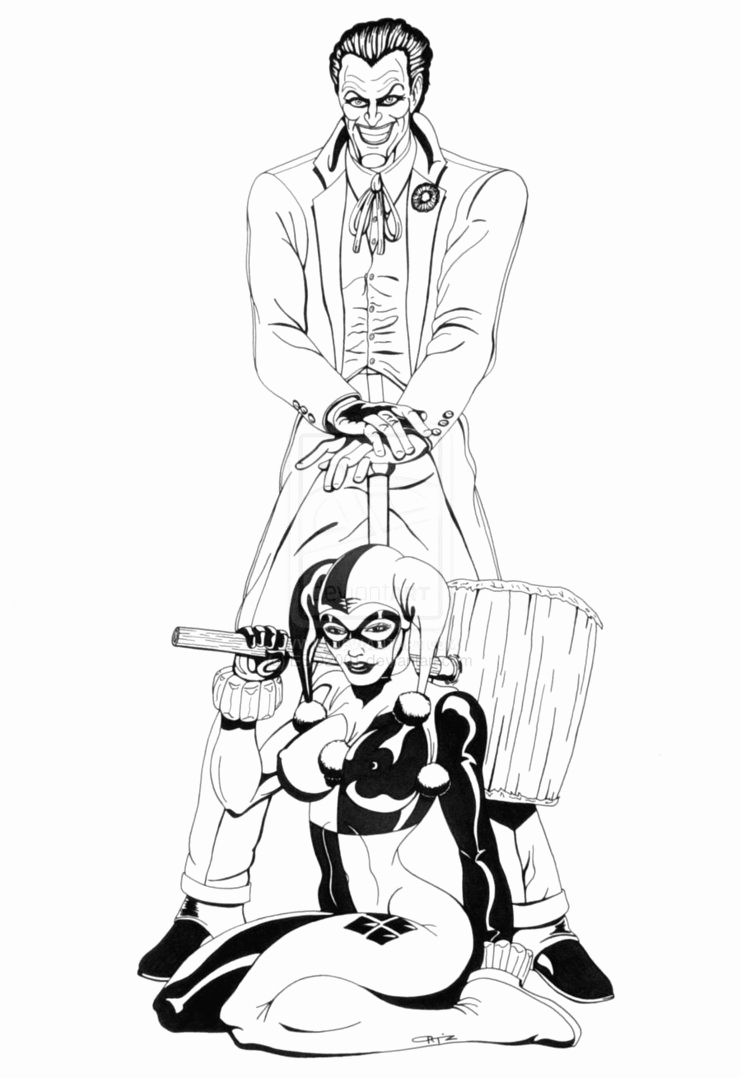 Harley Quinn And The Joker Coloring Pages Gallery Harley Quinn 741x1078 Harley Quinn And The Joker Coloring Pages Gallery Harley Quinn