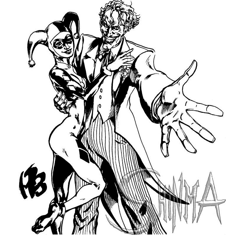 The Batman A Superb Joker And Harley Quinn Coloring Pages 765x796 The Batman A Superb Joker And Harley Quinn Coloring Pages