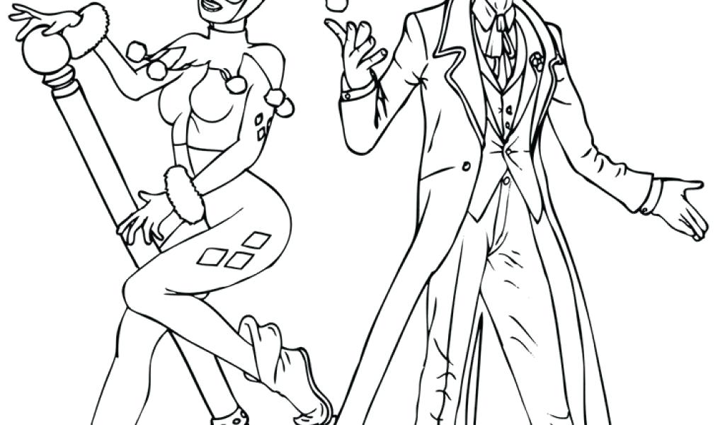 Joker And Harley Quinn Coloring Pages Printable To Sweet Print 1024x600 Joker And Harley Quinn Coloring Pages Printable To Sweet Print