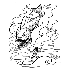 Jonah And The Whale Coloring Page