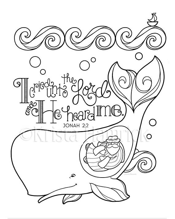 570x713 Jonah And The Whale Coloring Page 8.5x11 Bible Journaling