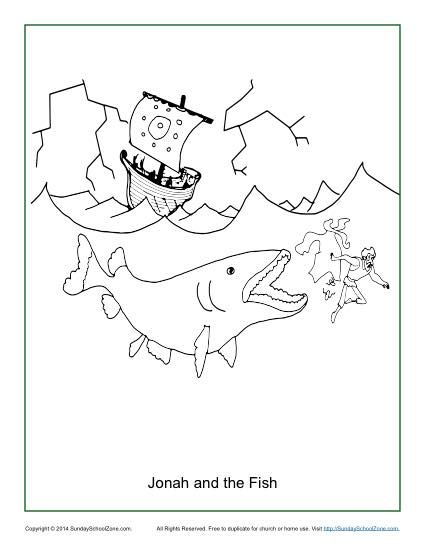 425x550 Jonah And The Fish Coloring Page Sunday School, Bible Activities
