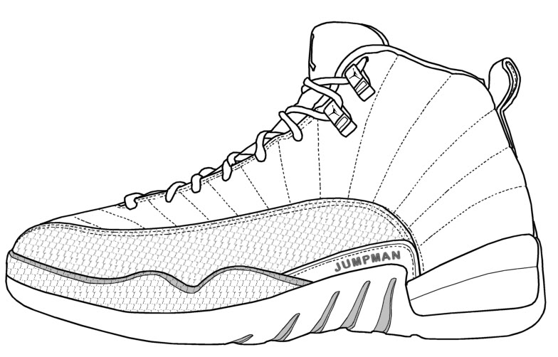 784x502 Air Jordan 12 Drawing