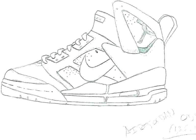 Jordan Sneakers Coloring Pages at GetColorings.com | Free printable ...